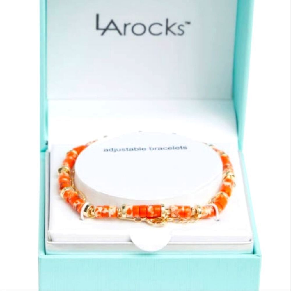 LA Rocks Chain Link & Chalcedony Bead Bracelet